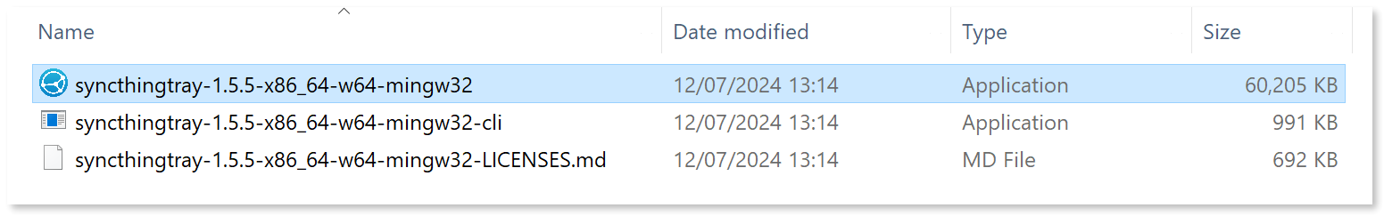 SyncthingTray executable file selected.