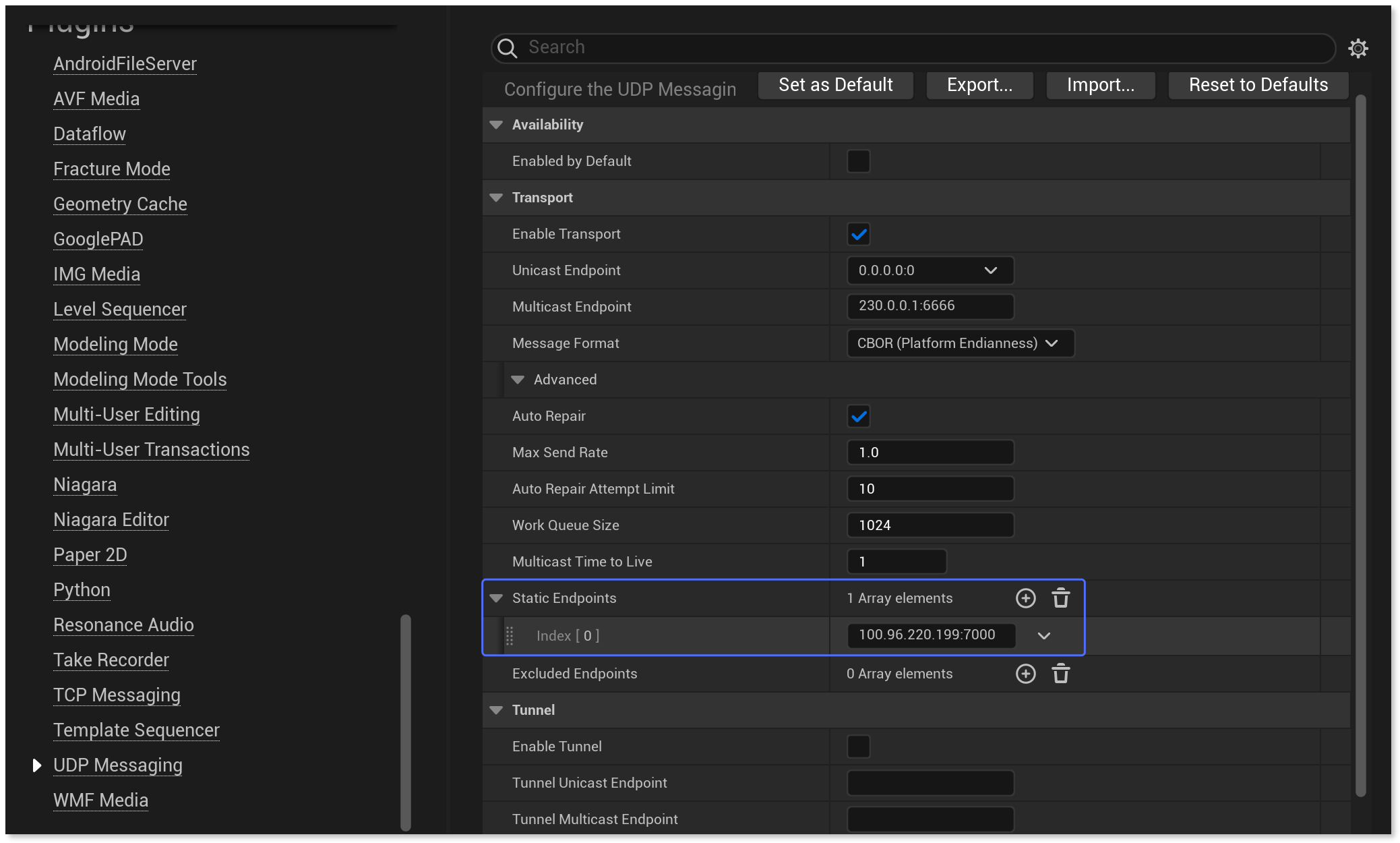 Adding Meshnet IP with the selected port as a static endpoint.