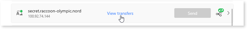 Clicking the view transfers button