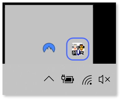 Mumble server icon in the Windows system tray.