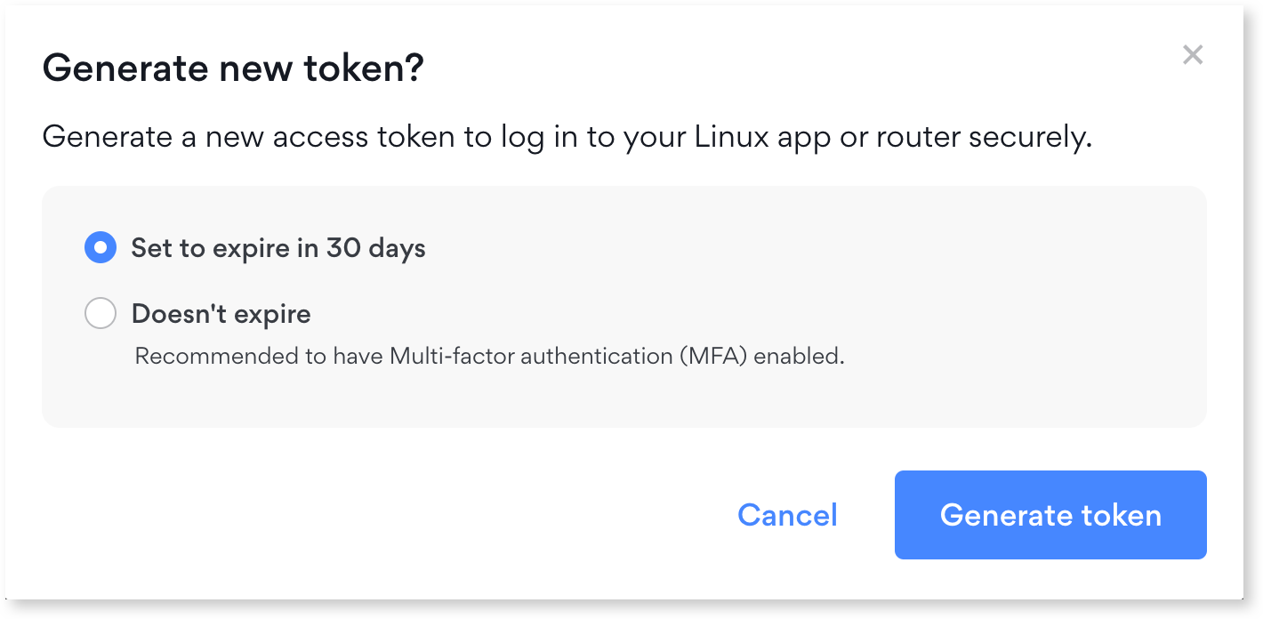 The Set to expire in 30 days option is selected