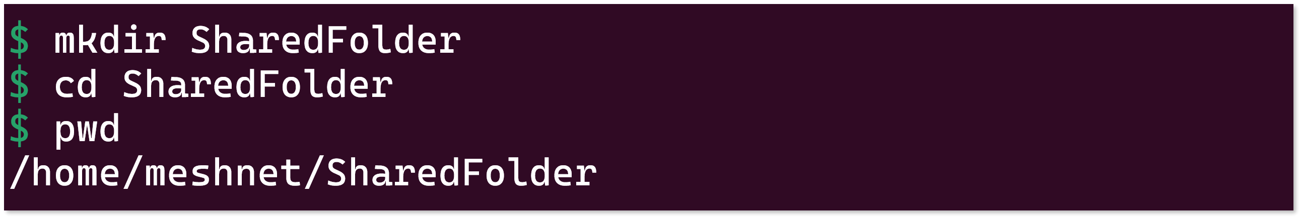 Ouput of 'pwd' command