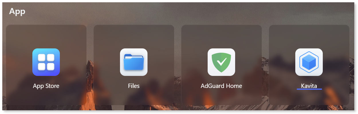 "Kavita" underlined under the App category.