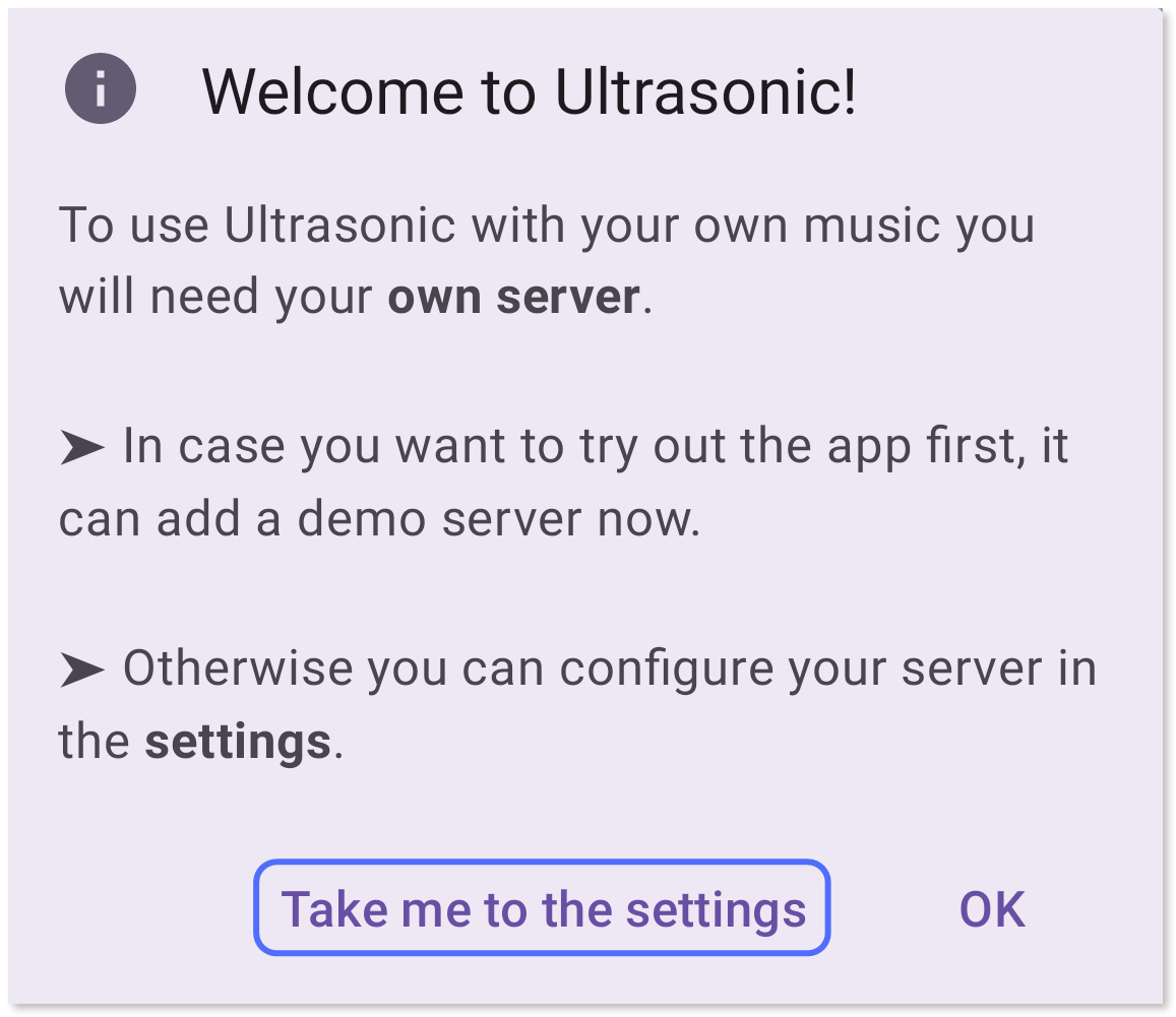 Tapping 'Take me to the settings'.