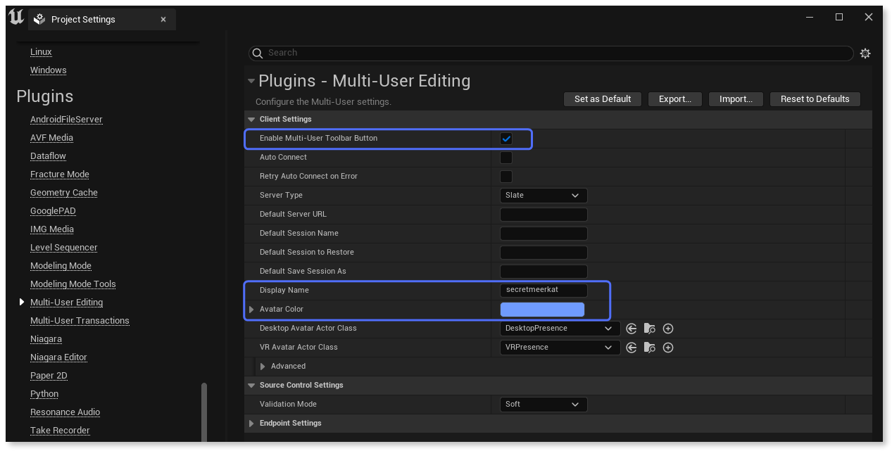 Customizing the Multi-user editing options.
