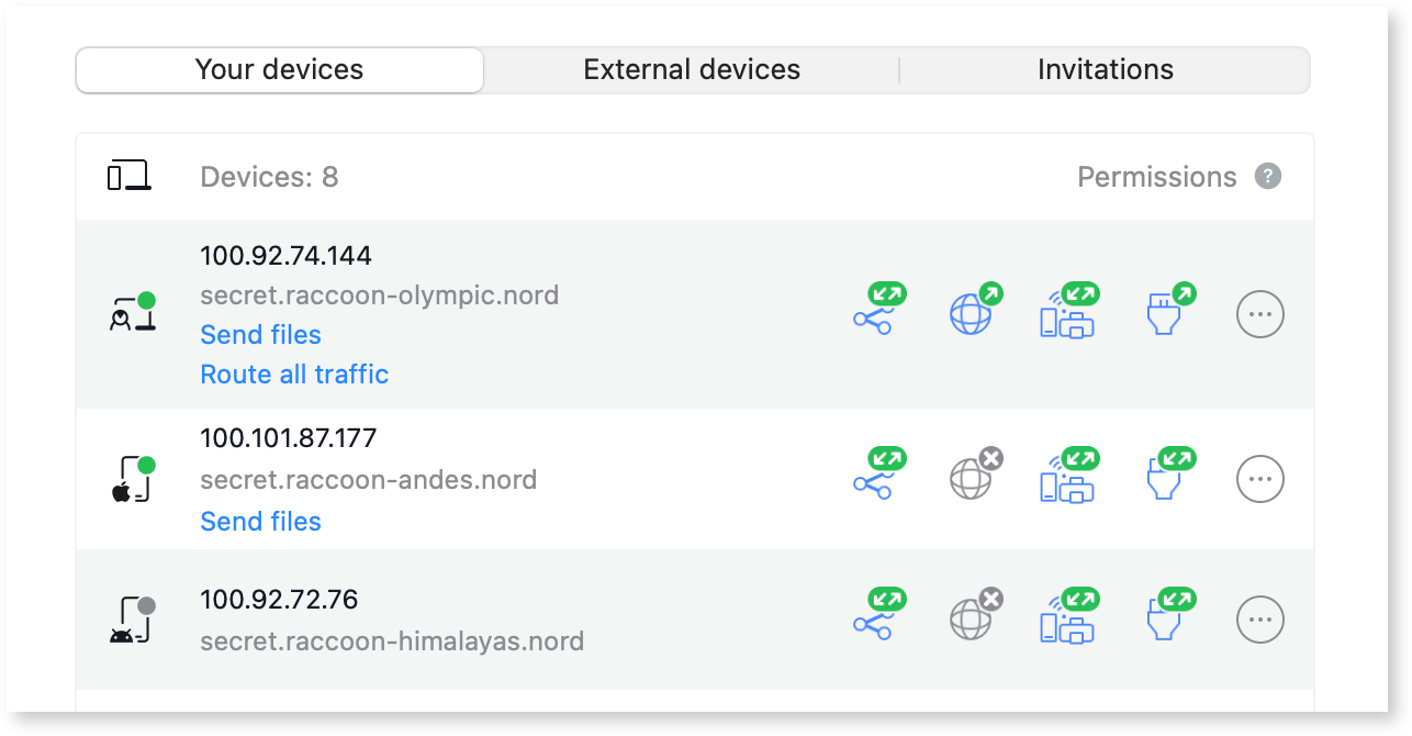 Linked device displayed under Your devices