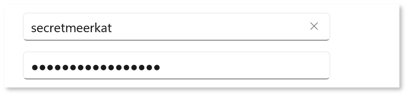 Username and password entered in the authentication dialog.