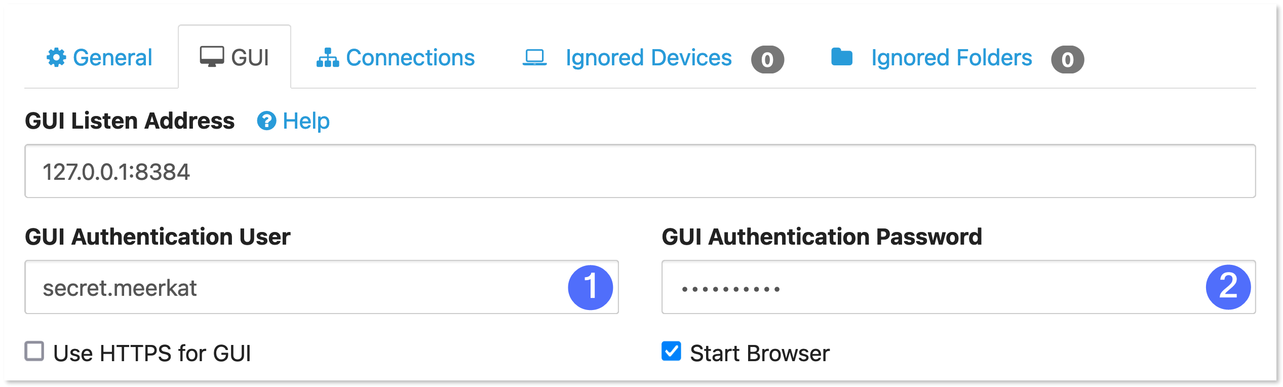 Entering the GUI authentication username and password.