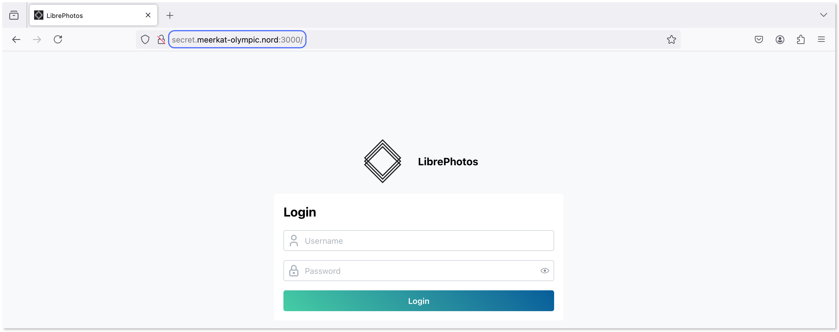 Accessing LibrePhotos using the Nord name.