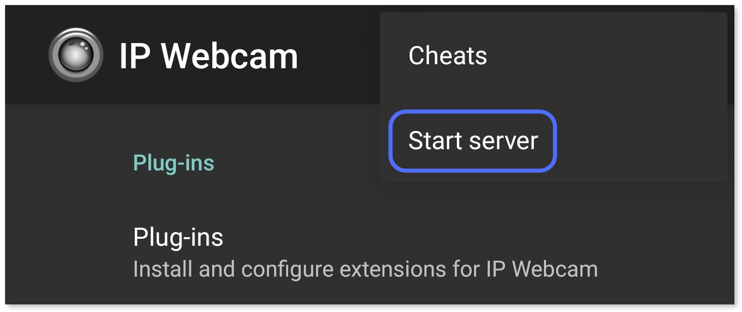 Tapping Start server.