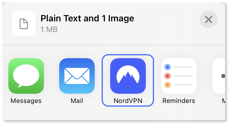 The NordVPN option is highlighted.
