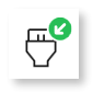Remote access permission icon with one arrow pointing inward
