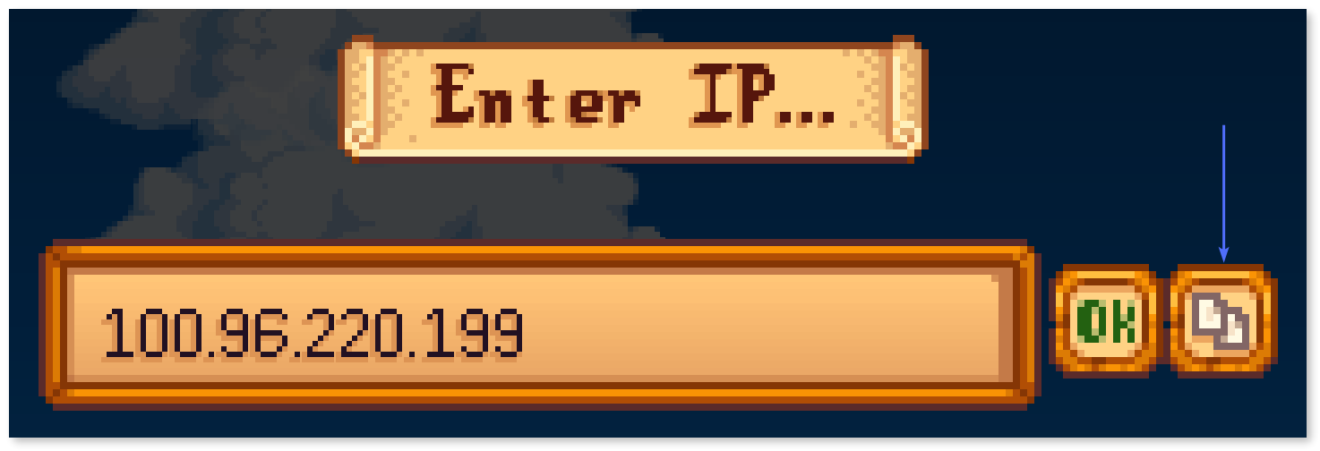 Server's Meshnet IP address pasted in the provided field.