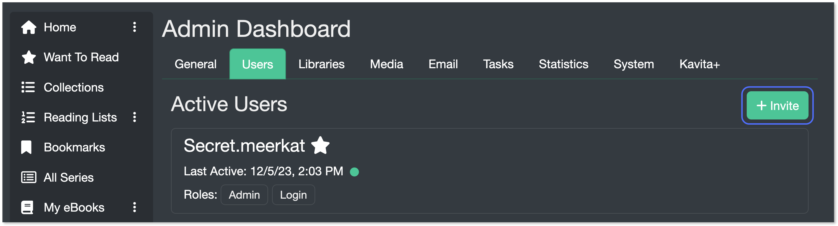 "Invite" button highlighted.
