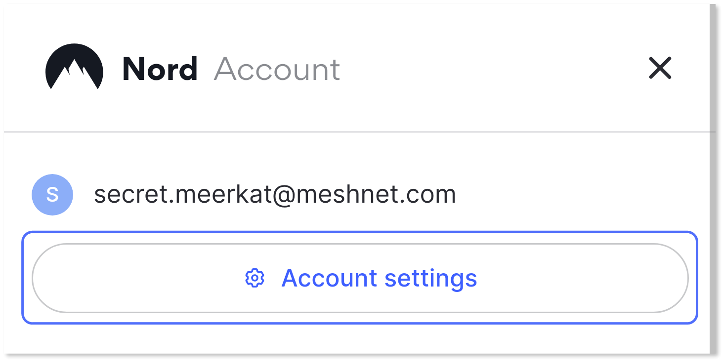 "Account settings" button highlighted.