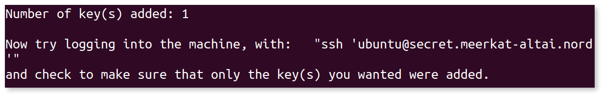 SSH key added
