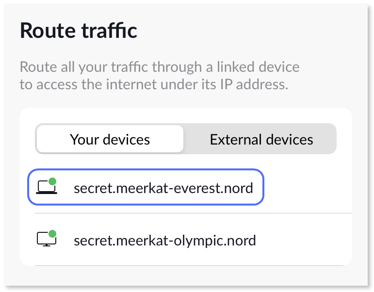 Selecting the traffic routing host device.