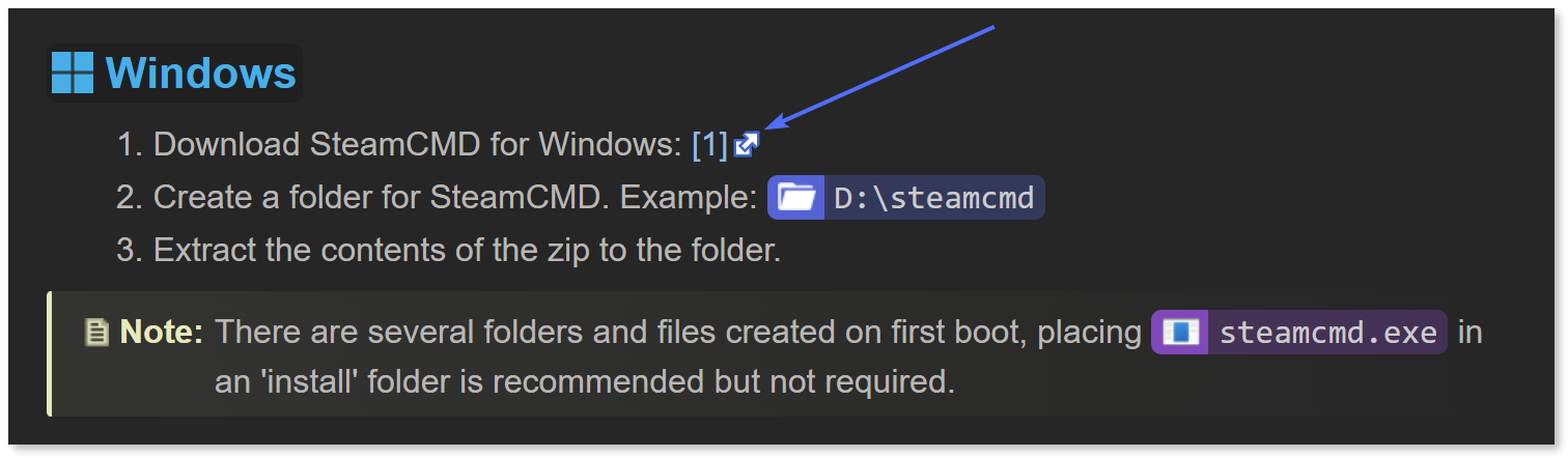 Arrow pointing to the external link button.