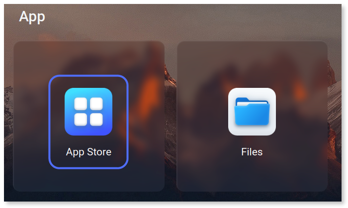 App store card highlighted.