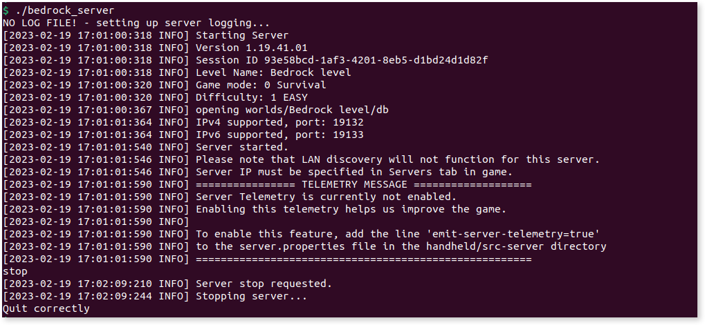 The server is starting in the terminal
