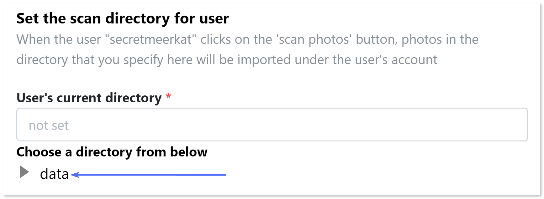 Arrow pointing to the "data" directory.