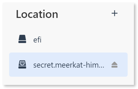 Added network share visible under "Location".