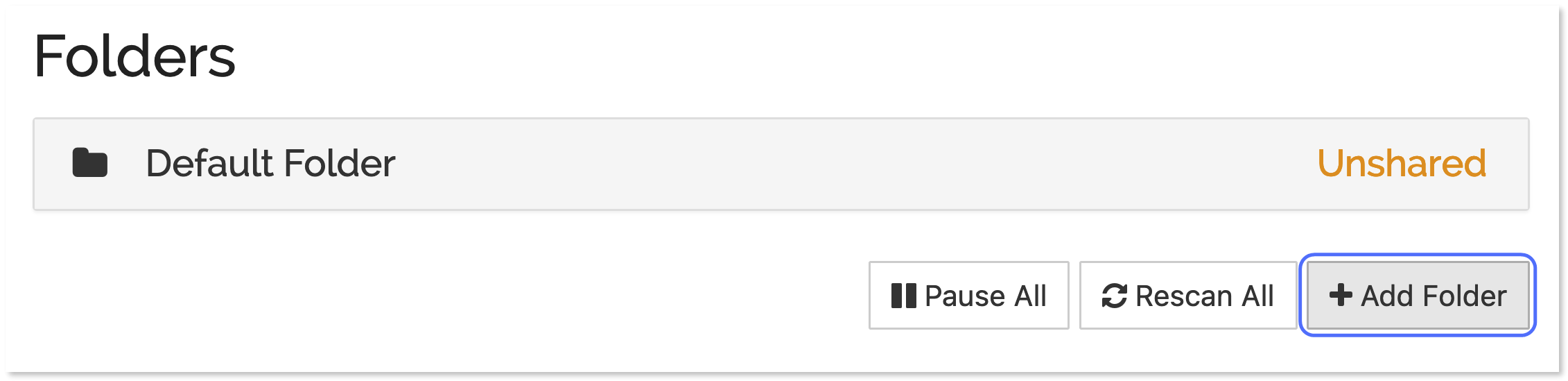 Clicking the "Add folder" button.