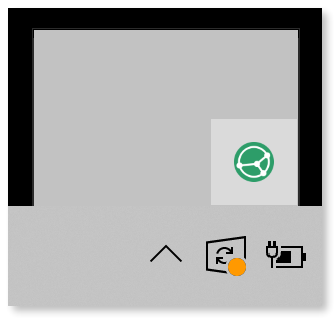 Syncthing Tray icon in the system tray.