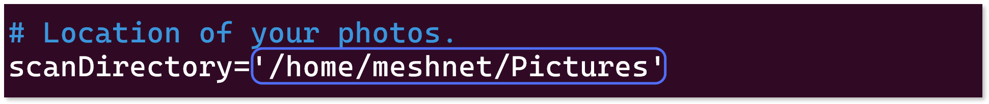 Entering the path of the picture library.