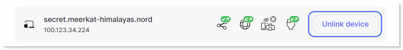 "Unlink device" button highlighted.
