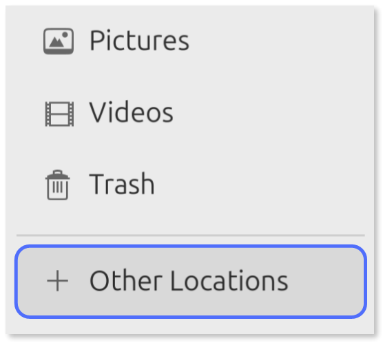 "Other locations" option highlighted.