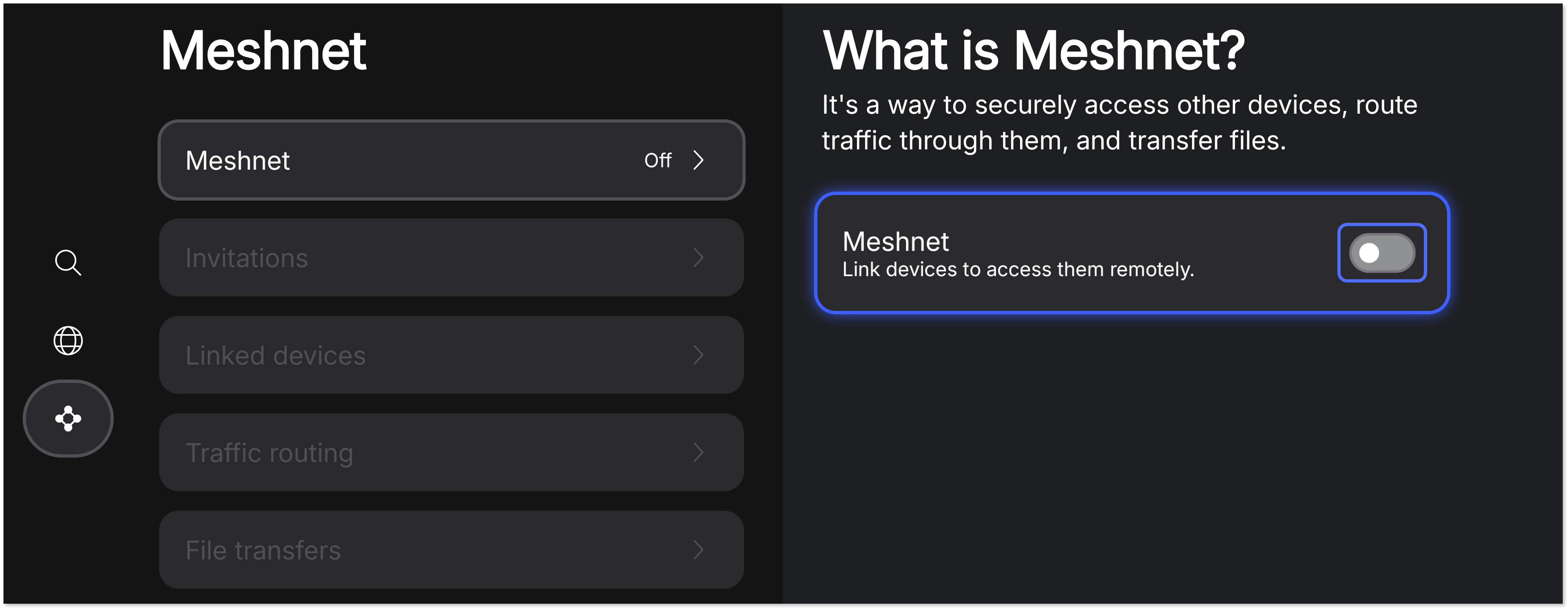 The 'Turn on' card highlighted in the NordVPN app.