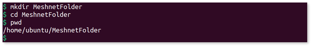 Ouput of 'pwd' command