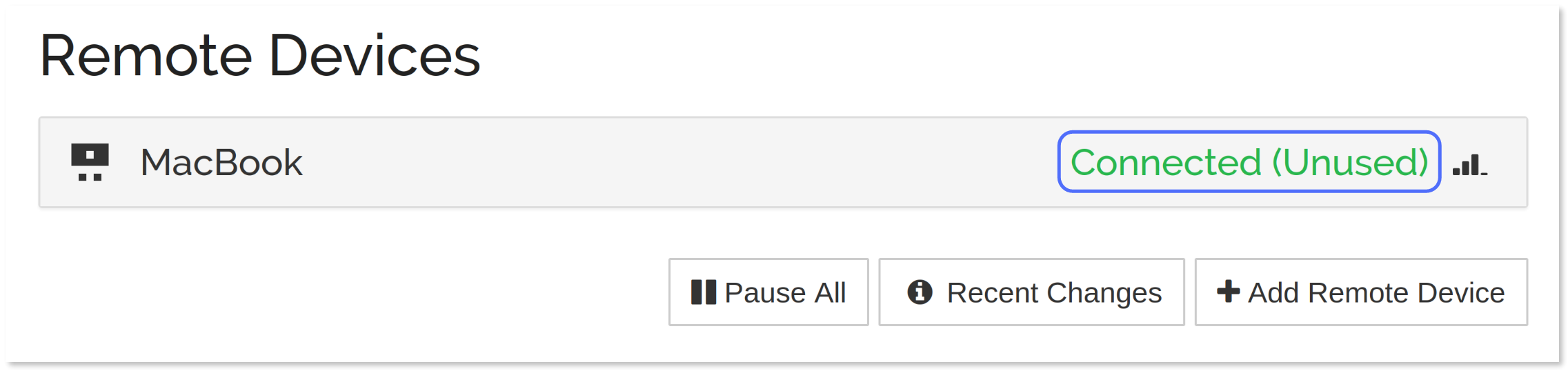 New remote device connected.